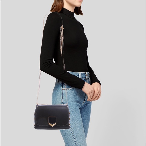 JIMMY CHOO LOCKETT PETITE BLACK/GOLD - Picture 5 of 7